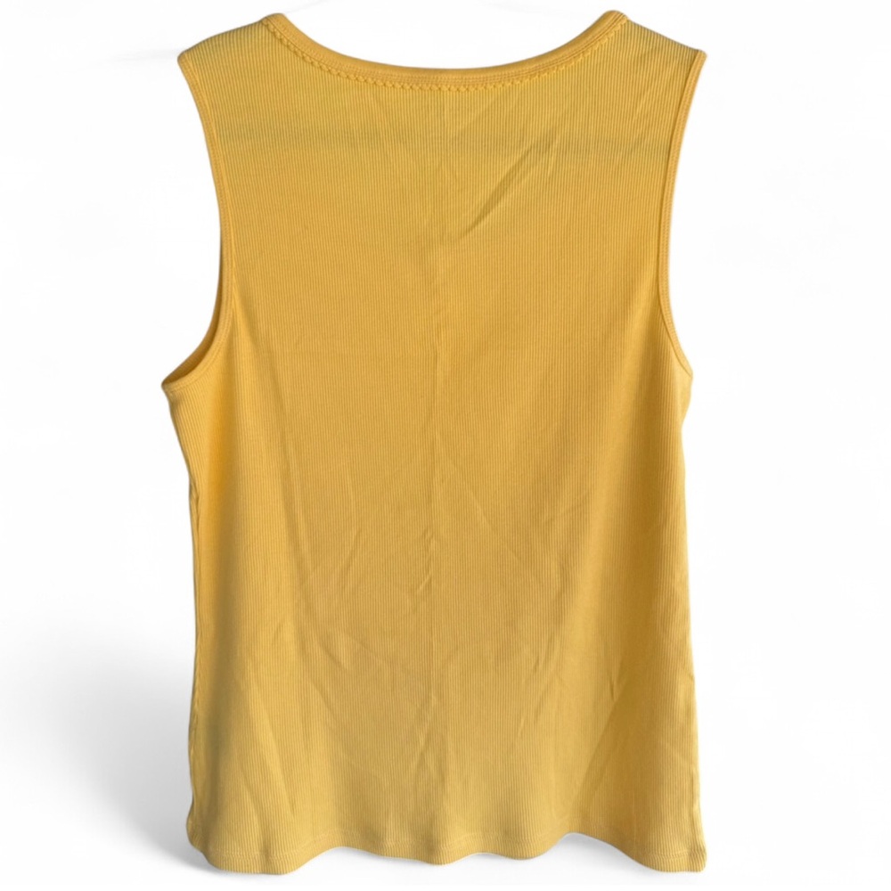 Laura Scott Yellow Missy Ribbed Tank Top - Picture 6 of 6